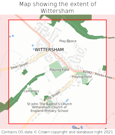Map showing extent of Wittersham as bounding box