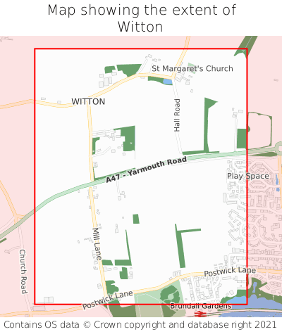 Map showing extent of Witton as bounding box