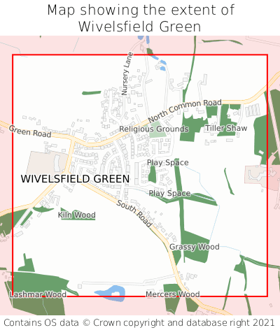 Map showing extent of Wivelsfield Green as bounding box