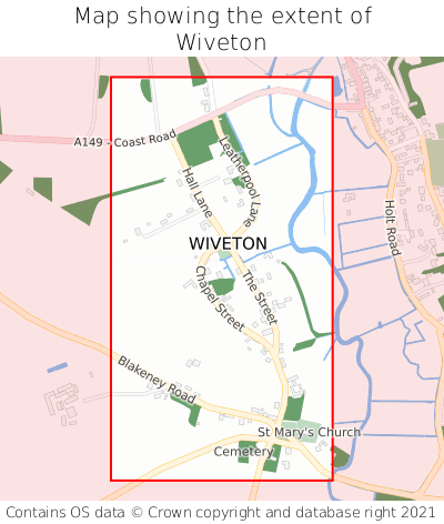 Map showing extent of Wiveton as bounding box