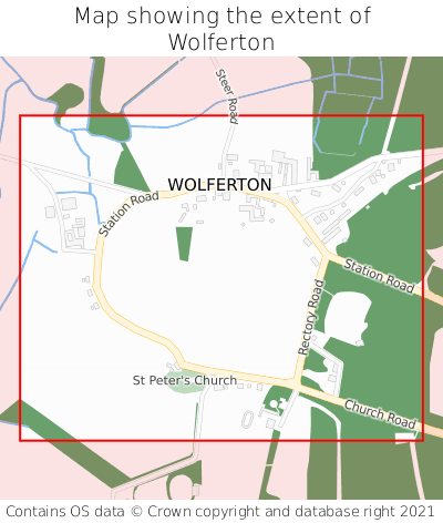 Map showing extent of Wolferton as bounding box