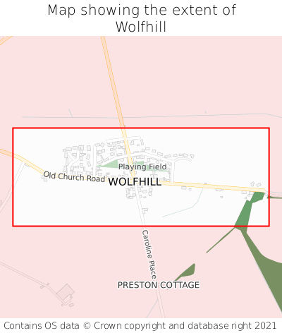 Map showing extent of Wolfhill as bounding box
