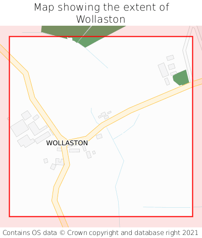 Map showing extent of Wollaston as bounding box