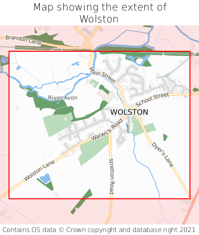 Map showing extent of Wolston as bounding box