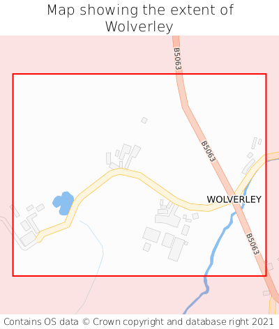 Map showing extent of Wolverley as bounding box