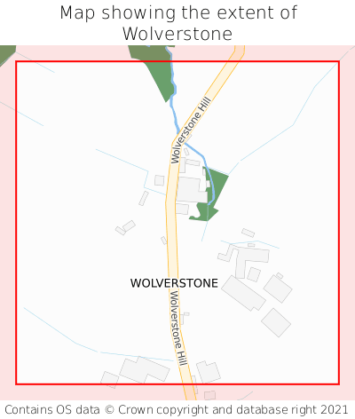 Map showing extent of Wolverstone as bounding box