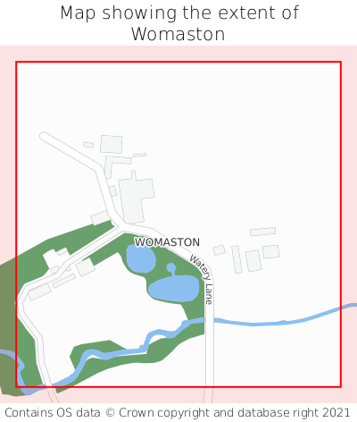 Map showing extent of Womaston as bounding box