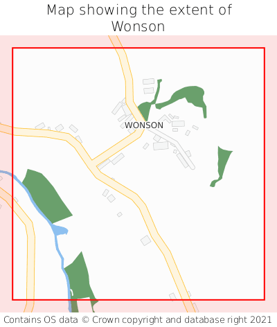 Map showing extent of Wonson as bounding box