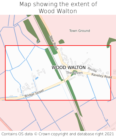 Map showing extent of Wood Walton as bounding box