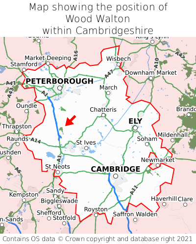 Map showing location of Wood Walton within Cambridgeshire