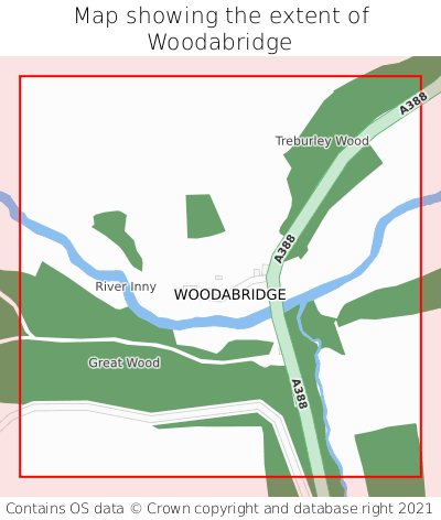 Map showing extent of Woodabridge as bounding box