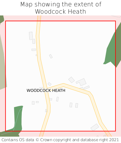 Map showing extent of Woodcock Heath as bounding box