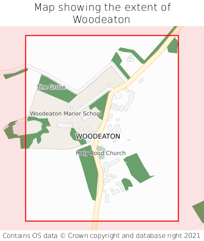 Map showing extent of Woodeaton as bounding box