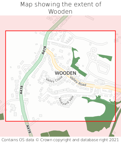 Map showing extent of Wooden as bounding box