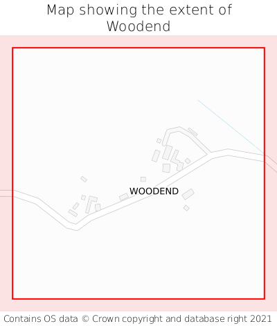 Map showing extent of Woodend as bounding box