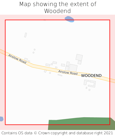 Map showing extent of Woodend as bounding box