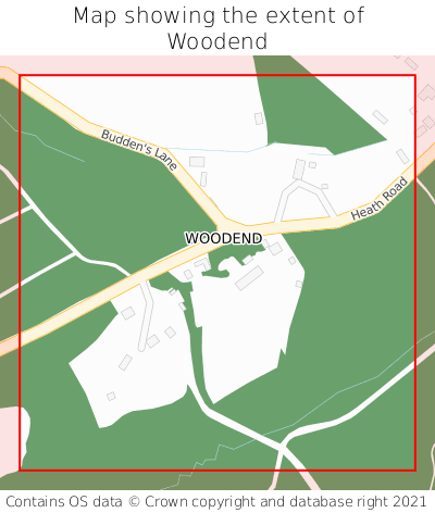 Map showing extent of Woodend as bounding box
