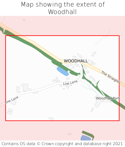 Map showing extent of Woodhall as bounding box