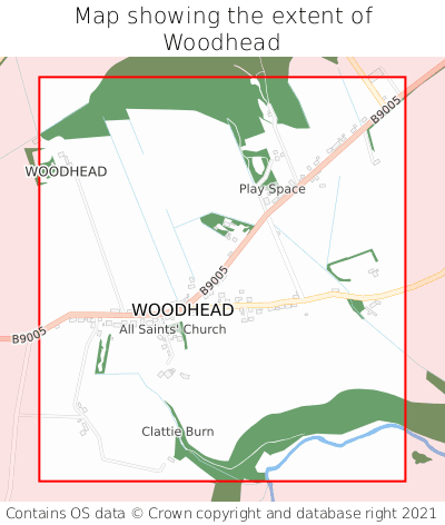 Map showing extent of Woodhead as bounding box