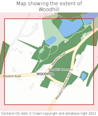 Map showing extent of Woodhill as bounding box