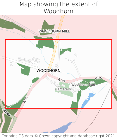 Map showing extent of Woodhorn as bounding box