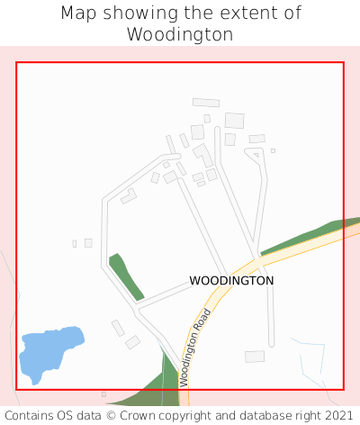 Map showing extent of Woodington as bounding box