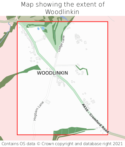 Map showing extent of Woodlinkin as bounding box