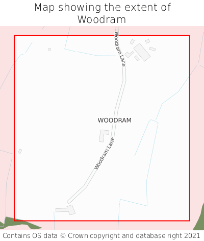 Map showing extent of Woodram as bounding box