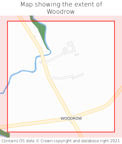 Map showing extent of Woodrow as bounding box