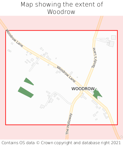 Map showing extent of Woodrow as bounding box