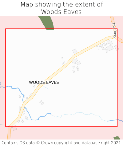Map showing extent of Woods Eaves as bounding box