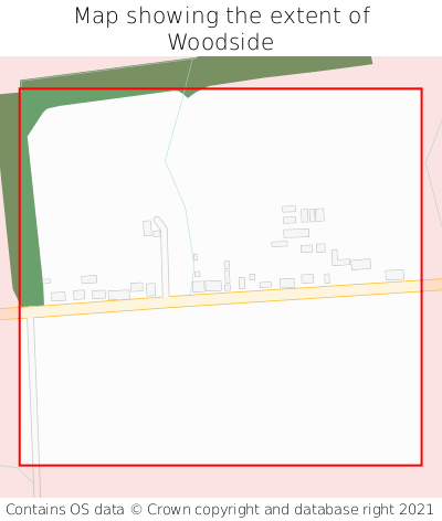 Map showing extent of Woodside as bounding box
