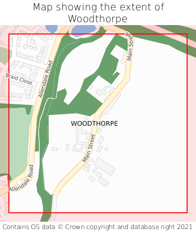 Map showing extent of Woodthorpe as bounding box