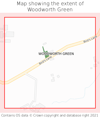 Map showing extent of Woodworth Green as bounding box
