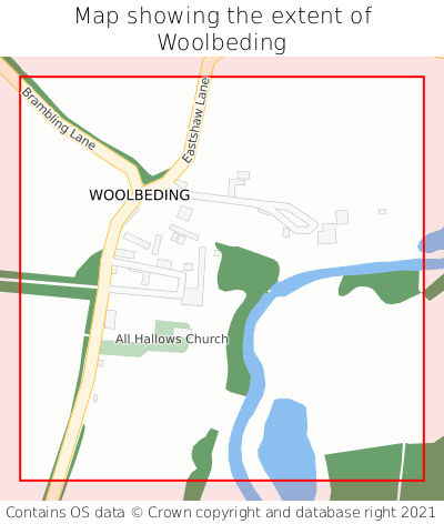 Map showing extent of Woolbeding as bounding box