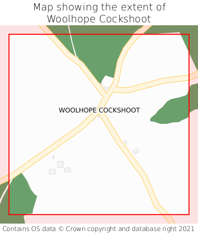Map showing extent of Woolhope Cockshoot as bounding box