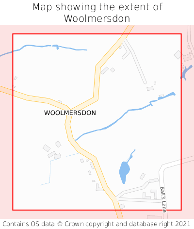 Map showing extent of Woolmersdon as bounding box