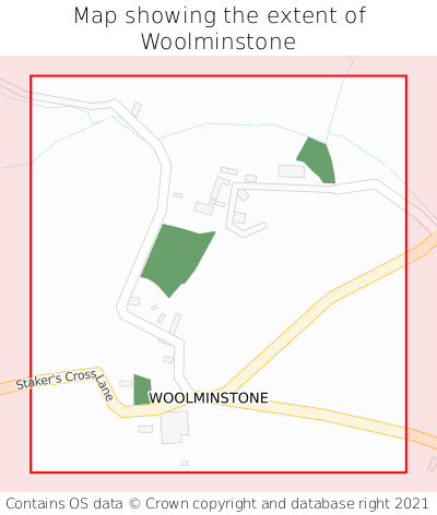Map showing extent of Woolminstone as bounding box