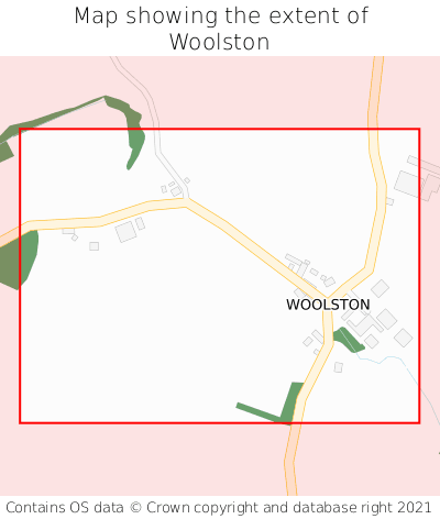Map showing extent of Woolston as bounding box