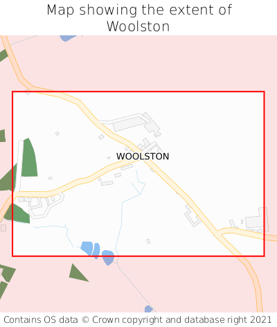 Map showing extent of Woolston as bounding box