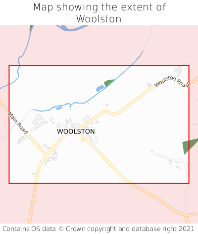 Map showing extent of Woolston as bounding box