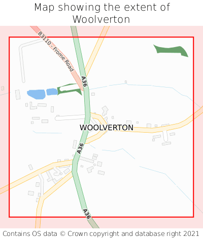 Map showing extent of Woolverton as bounding box