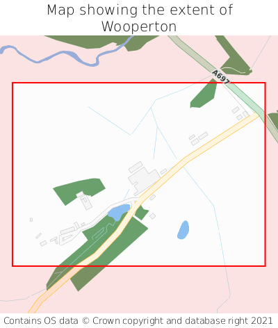 Map showing extent of Wooperton as bounding box