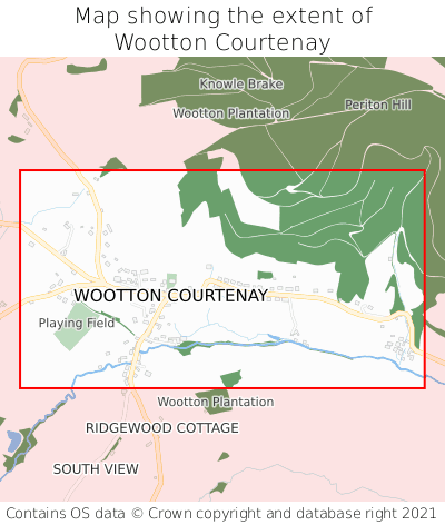 Map showing extent of Wootton Courtenay as bounding box