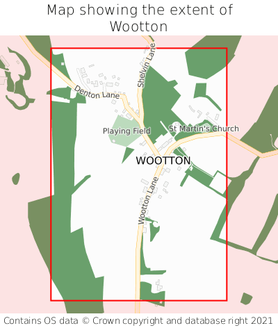 Map showing extent of Wootton as bounding box