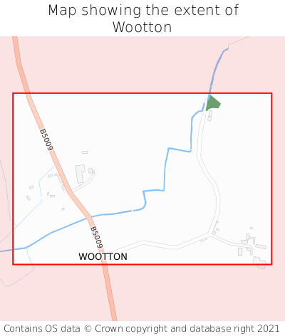 Map showing extent of Wootton as bounding box