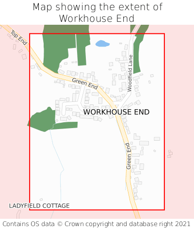 Map showing extent of Workhouse End as bounding box