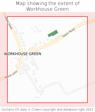 Map showing extent of Workhouse Green as bounding box