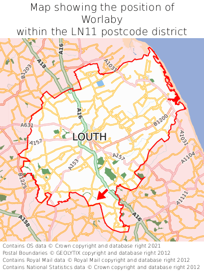Map showing location of Worlaby within LN11