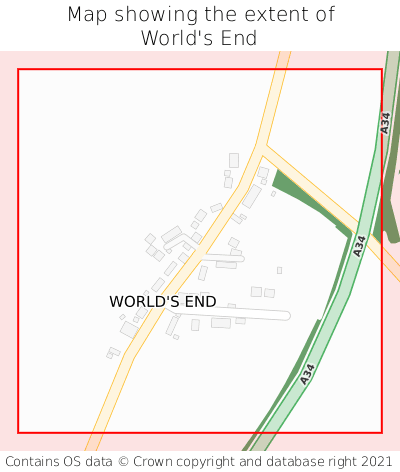 Map showing extent of World's End as bounding box